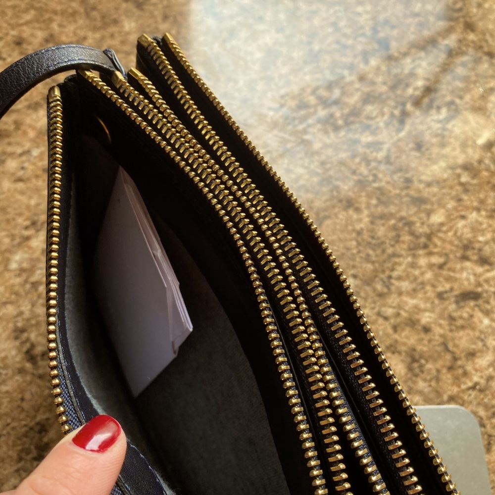 Celine Trio Navy Blue Lambskin Leather Crossbody